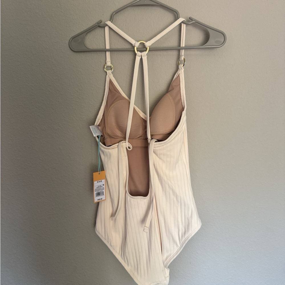 Cream Ribbed Bodysuit - Picture 3 of 3